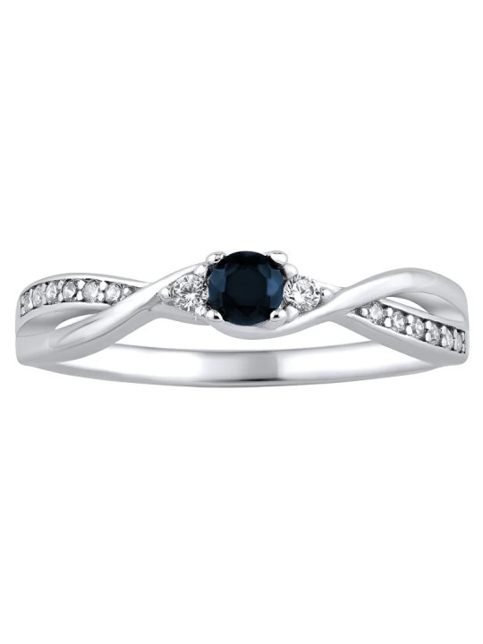 Silvego Anello in argento con vero zaffiro naturale JJJR1100SAP - Diametro: 46 mm donna
