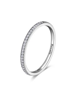Rosato Anello minimalista in argento con zirconi Allegra RZA029 - Diametro: 52 mm donna