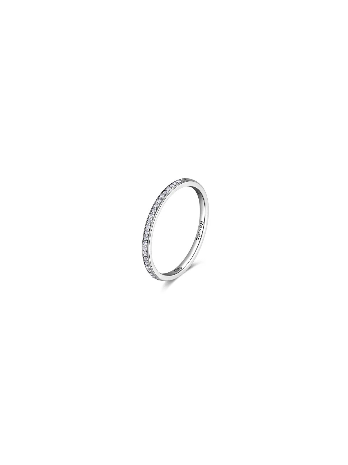 Rosato Anello minimalista in argento con zirconi Allegra RZA029 - Diametro: 52 mm donna