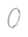 Rosato Anello minimalista in argento con zirconi Allegra RZA029 - Diametro: 52 mm donna