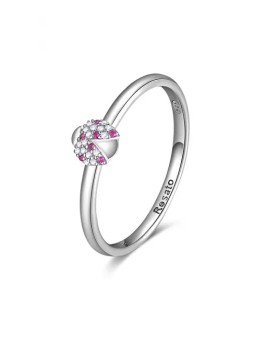 Rosato Anello in argento pregiato con coccinella Allegra RZA019 - Diametro: 54 mm donna