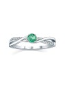 Silvego Anello in argento con vero smeraldo naturale JJJR1100ER - Diametro: 61 mm donna