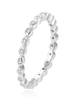 Beneto Anello argento scintillante AGG371L - Diametro: 56 mm donna