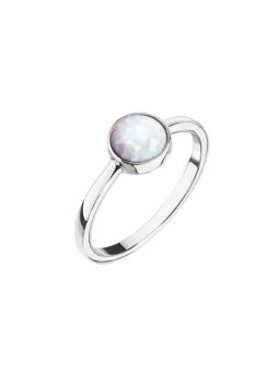 Evolution Group Anello in argento con opale bianco 15001.1 bianco - Diametro: 52 mm donna