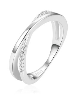 Beneto Affascinante anello doppio in argento AGG225 - Diametro: 58 mm donna