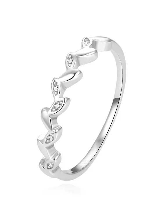 Beneto Affascinante anello in argento con zirconi trasparenti AGG389 - Giro: 54 mm donna