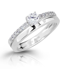 Modesi Anello corda con zirconi M11102 - Diametro: 53 mm donna