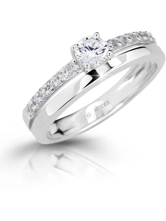 Modesi Anello corda con zirconi M11102 - Diametro: 55 mm donna