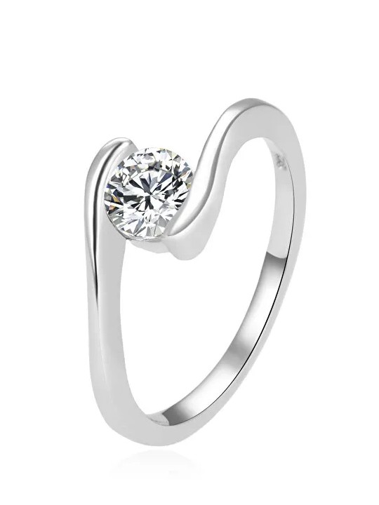 Beneto Elegante anello in argento con zircone trasparente AGG367 - Diametro: 56 mm donna