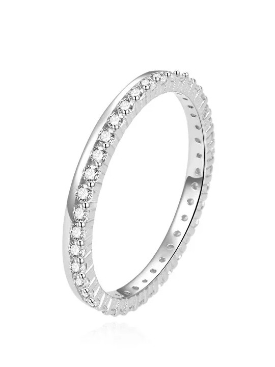 Beneto Anello unico in argento con zirconi AGG227 - Diametro: 54 mm donna