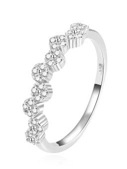 Beneto Affascinante anello in argento con zirconi trasparenti AGG390 - Diametro: 64 mm donna