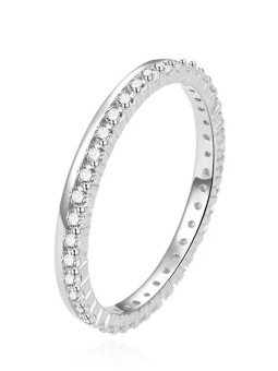 Beneto Anello unico in argento con zirconi AGG227 - Diametro: 62 mm donna