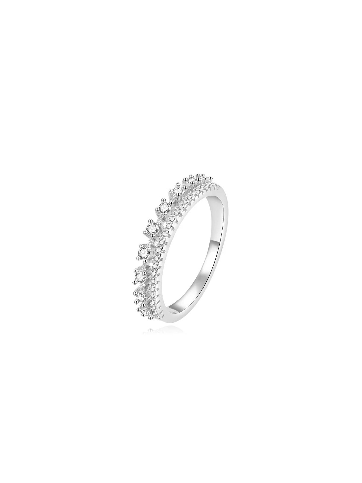 Beneto Anello di lusso in argento con zirconi trasparenti AGG409 - Diametro: 60 mm donna