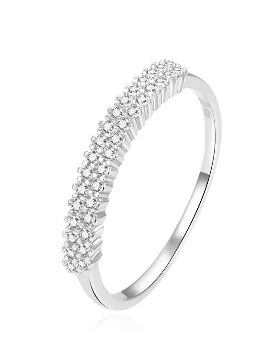 Beneto Bellissimo anello in argento con zirconi trasparenti AGG408 - Diametro: 56 mm donna