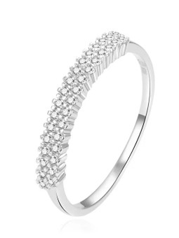 Beneto Bellissimo anello in argento con zirconi trasparenti AGG408 - Diametro: 60 mm donna