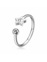 S'Agapõ Anello in acciaio scintillante Stella con cristallo Click SCK89 donna