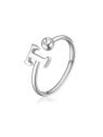 S'Agapõ Elegante anello a T in acciaio con cristallo Click SCK190 donna