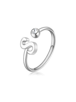 S'Agapõ Elegante anello in acciaio S con cristallo Click SCK189 donna