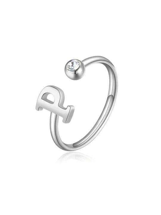 S'Agapõ Elegante anello in acciaio P con cristallo Click SCK187 donna