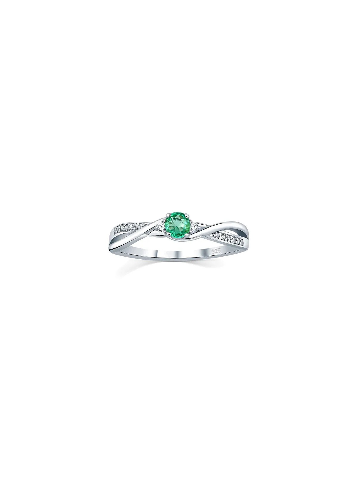 Silvego Anello in argento con vero smeraldo naturale JJJR1100ER - Diametro: 50 mm donna