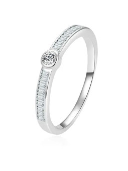 Benet Anello in argento senza tempo con zirconi AGG303L - Diametro: 60 mm donna