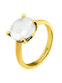 Pierre Lannier Anello placcato oro con agata bianca Multipli BJ06A321 - Diametro: 56 mm donna