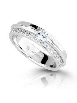 Modesi Anello in argento scintillante con zirconi M16020 - Diametro: 55 mm donna