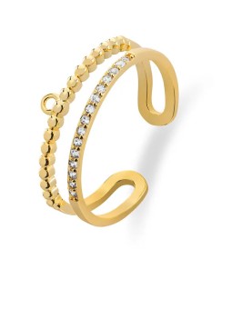 Troli Anello moderno placcato oro con zirconi VBR0118G donna