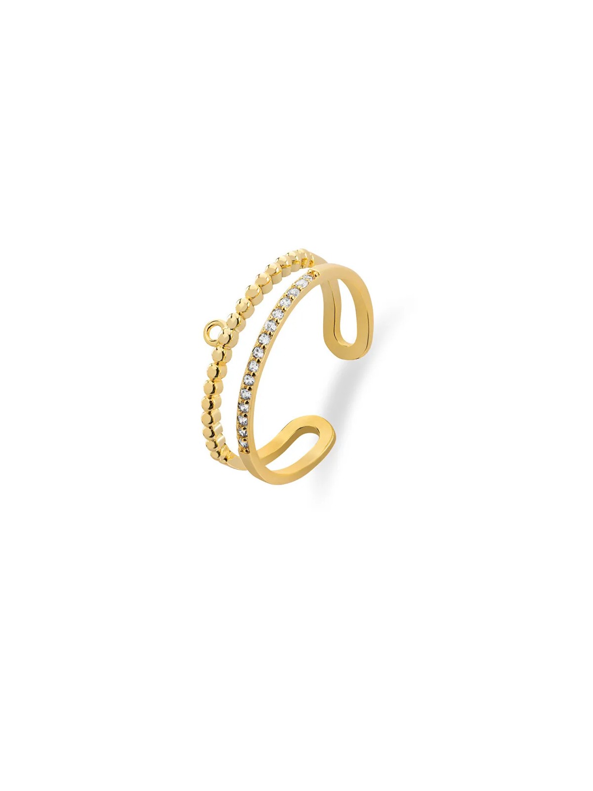 Troli Anello moderno placcato oro con zirconi VBR0118G donna
