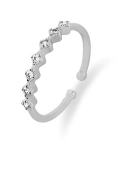 Troli Un anello aperto e lucido in acciaio da donna