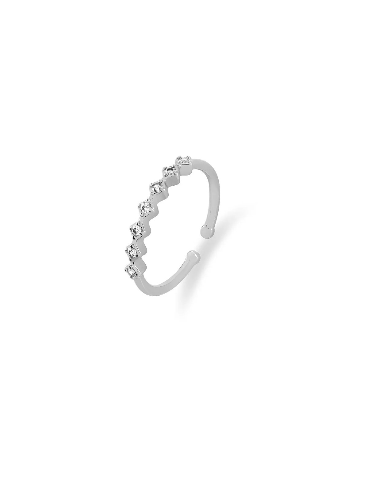 Troli Un anello aperto e lucido in acciaio da donna