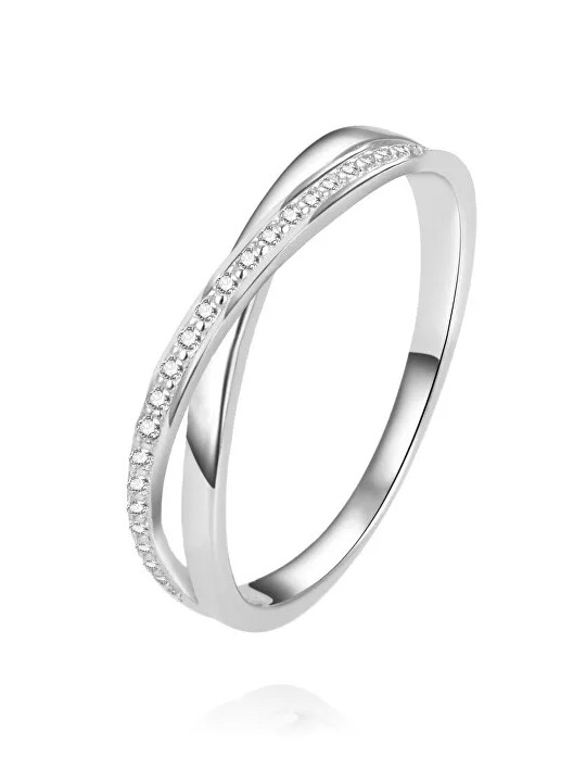 Beneto Charming anello doppio in argento con zirconi AGG225_2 - Diametro: 52 mm donna