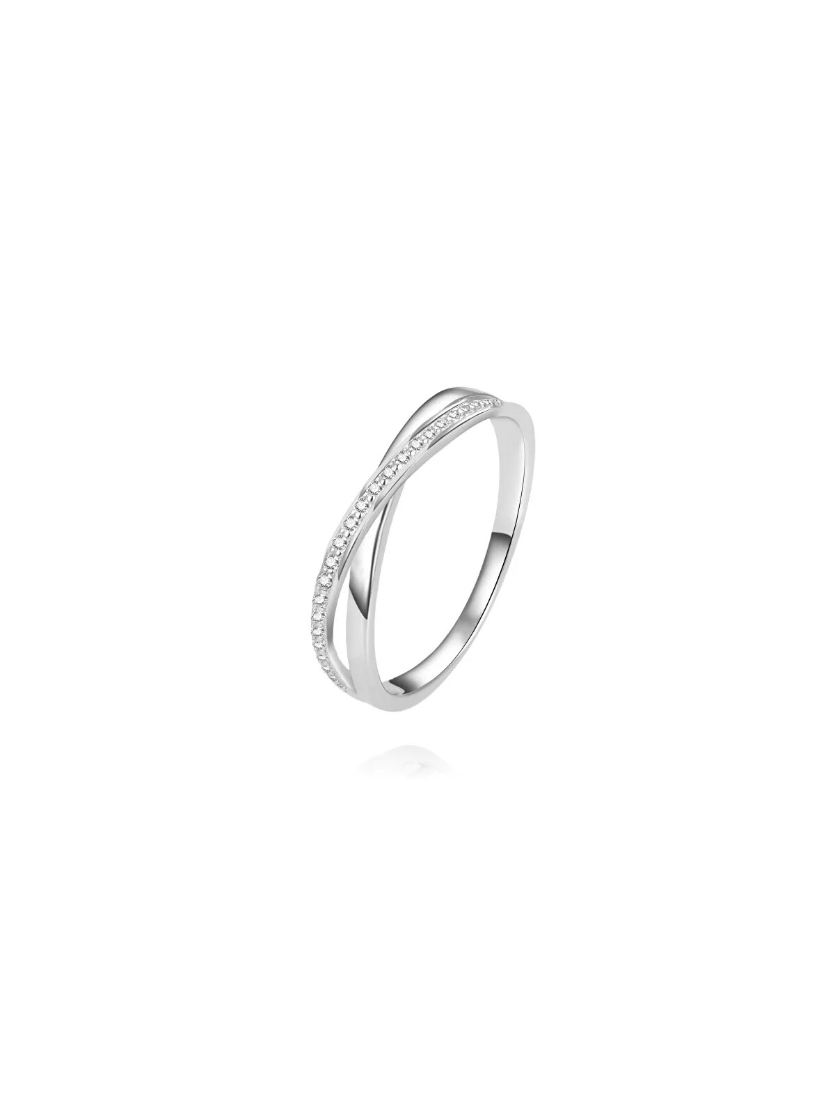 Beneto Charming anello doppio in argento con zirconi AGG225_2 - Diametro: 52 mm donna