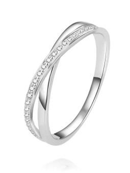 Beneto Charming anello doppio in argento con zirconi AGG225_2 - Diametro: 54 mm donna