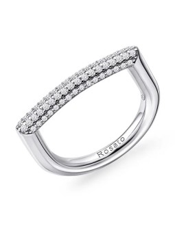 Rosato Anello moderno in argento con zirconi Bianca RZBI33 - Giro: 54 mm donna