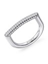Rosato Anello moderno in argento con zirconi Bianca RZBI33 - Giro: 54 mm donna