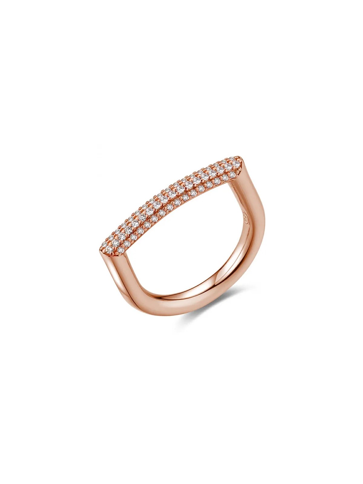 Rosato Anello moderno in bronzo con zirconi Bianca RZBI34 - Giro: 58 mm donna