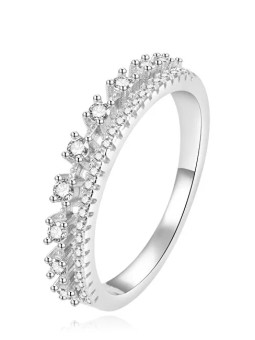 Beneto Anello di lusso in argento con zirconi trasparenti AGG409 - Diametro: 58 mm donna