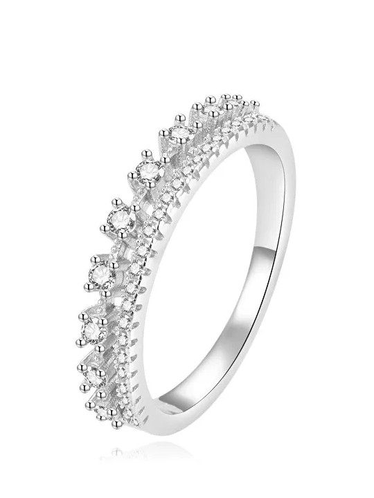 Beneto Anello di lusso in argento con zirconi trasparenti AGG409 - Diametro: 58 mm donna