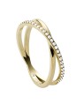 Fossil Elegante anello placcato oro con cristalli JF03752710 - Diametro: 57 mm donna