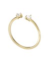 Fossil Delicato anello aperto placcato oro con cristalli JF04359710 - Diametro: 49 mm donna