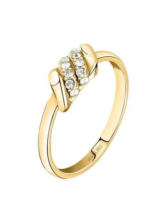Morellato Anello placcato oro con cristilla Torchon SAWZ13 - Diametro: 58 mm donna