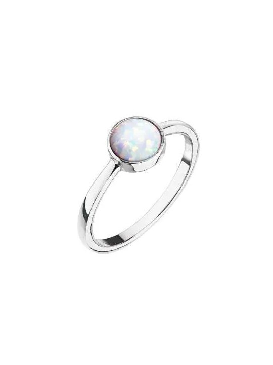 Evolution Group Anello in argento con opale bianco 15001.1 bianco - Diametro: 54 mm donna
