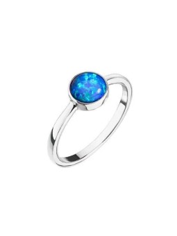 Evolution Group Anello in argento con opale blu 15001.3 - Diametro: 58 mm donna