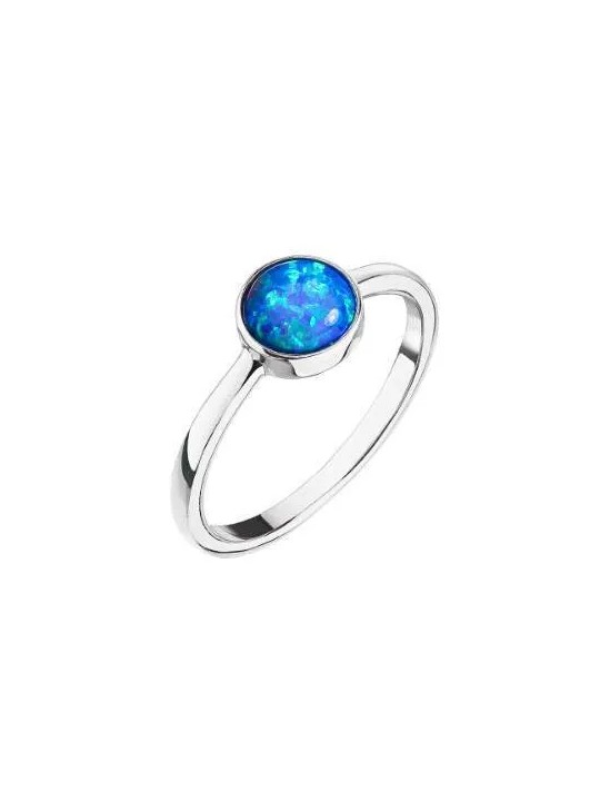 Evolution Group Anello in argento con opale blu 15001.3 - Diametro: 58 mm donna