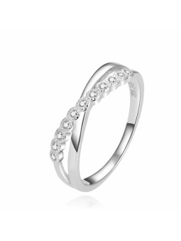 Beneto Anello in argento scintillante con zirconi AGG433 - Diametro: 60 mm donna