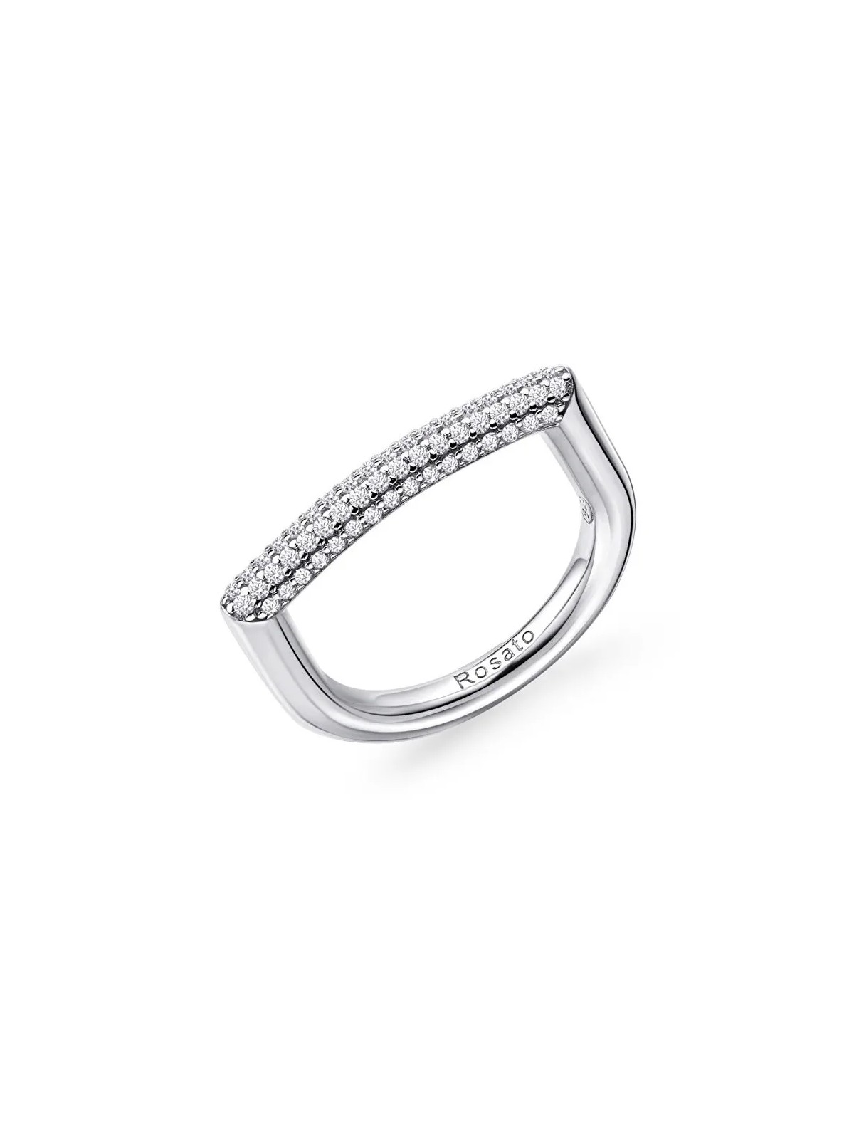 Rosato Anello moderno in argento con zirconi Bianca RZBI33 - Giro: 58 mm donna