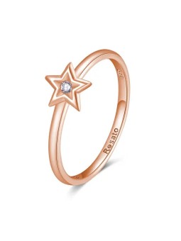 Anello Rosato in bronzo con stella Allegra RZA028 - Diametro: 54 mm donna