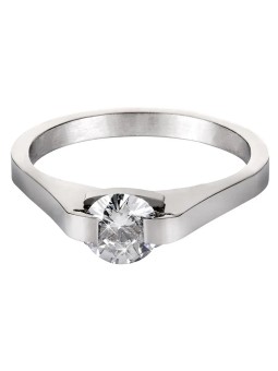 Troli Anello in acciaio con cristallo KRS-088 - Diametro: 51 mm donna
