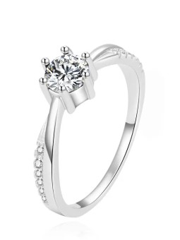 Beneto Bellissimo anello in argento con zirconi trasparenti AGG304L - Diametro: 60 mm donna